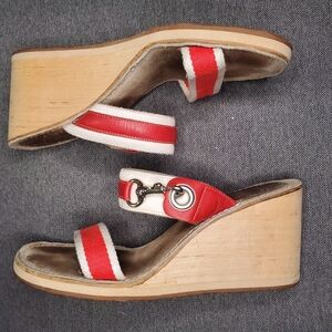 Authentic Vintage coach wedge sandals 6.5